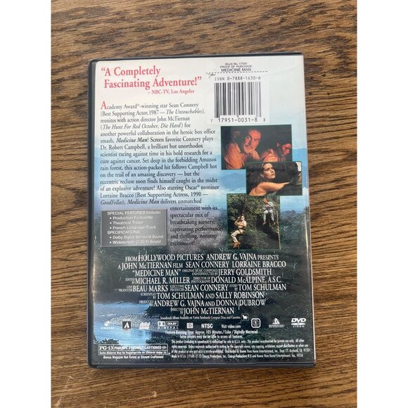 Medicine Man 1992 DVD Drama Sean Connery Lorraine Bracco Adventure Pre-Owned - Picture 2 of 5